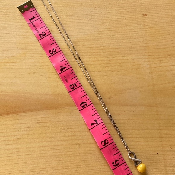 Delicate Silver Amber Pendant Necklace. - Picture 3 of 4